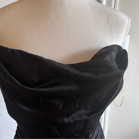 House of CB - BLACK SATIN STRAPLESS CORSET MAXI - Picture 10 of 12